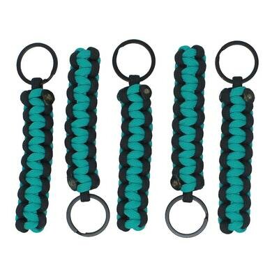 BubbasGarageTv - Paracord Key Chains - 5 Pack (Turquoise)