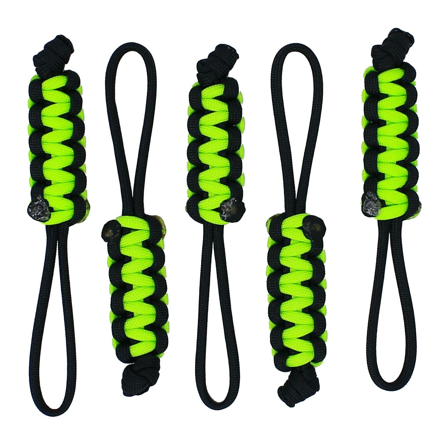Black & Lime Green Paracord Zipper Pulls Pick Your Options Store