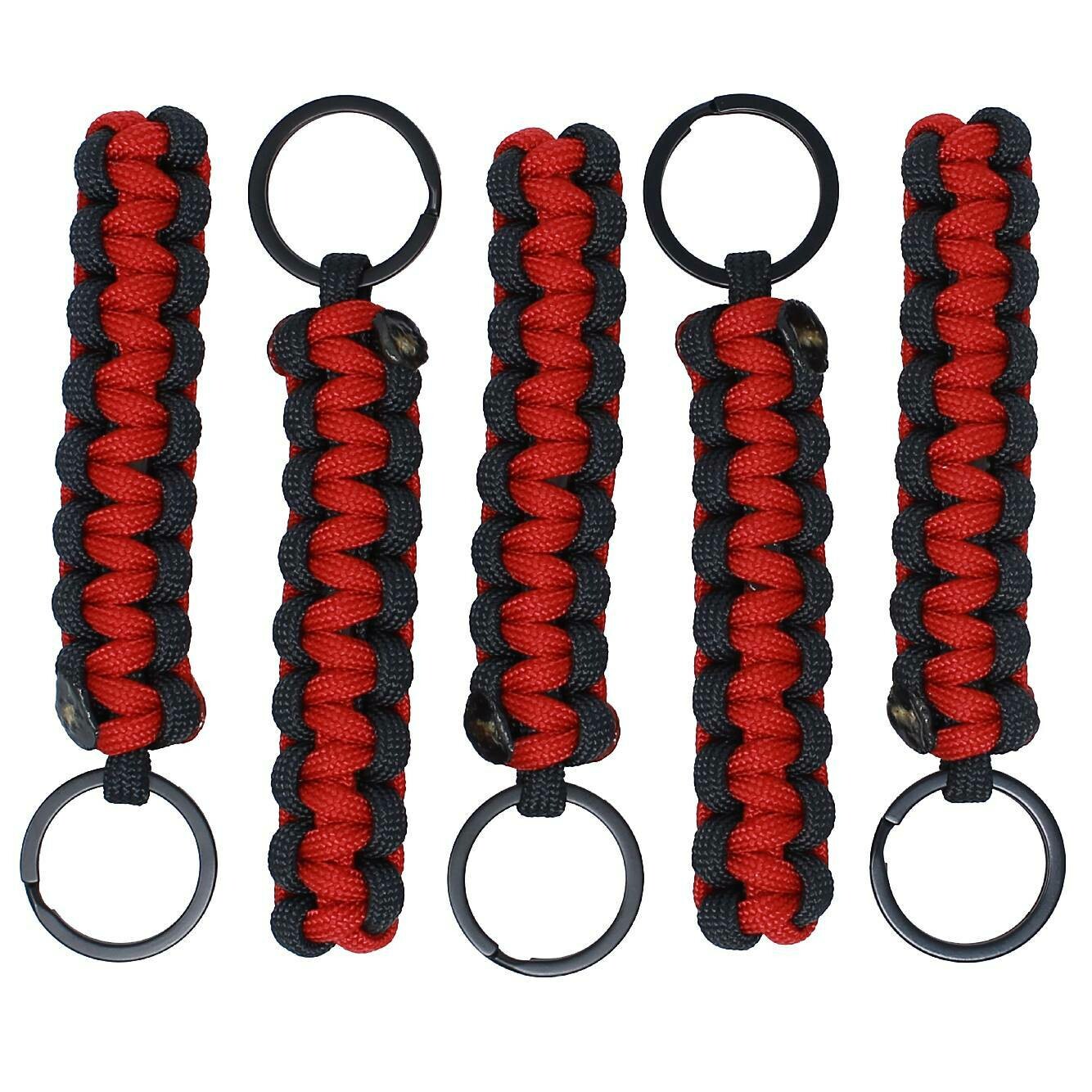 BubbasGarageTv - Paracord Key Chains - 5 Pack (Red)