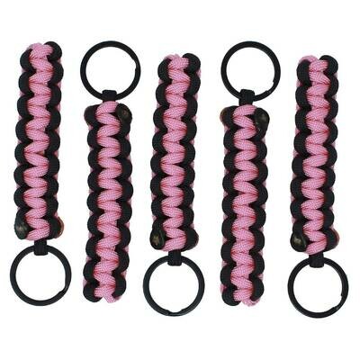 BubbasGarageTv - Paracord Key Chains - 5 Pack (Rose Pink)