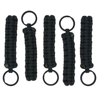 BubbasGarageTv - Paracord Key Chains - 5 Pack (Black)