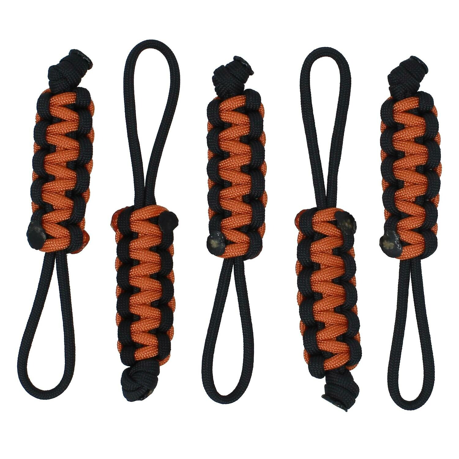 Black & Burnt Orange Paracord Zipper Pulls – Pick Your Options – Store –  BubbasGarageTv