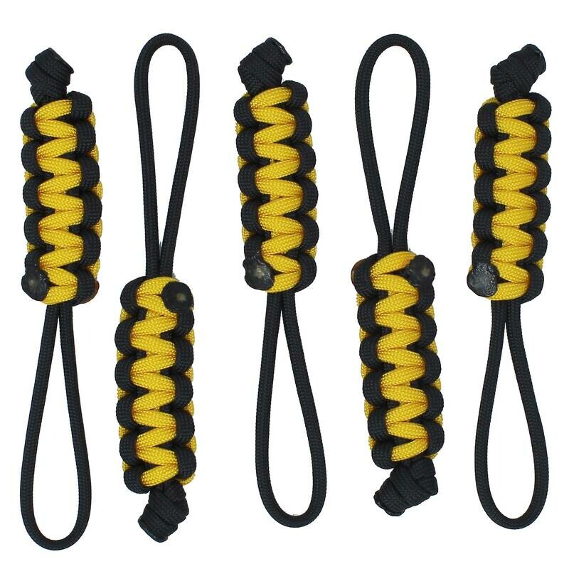 BubbasGarageTv - Large Heavy Duty Paracord Zipper Pulls (Yellow)