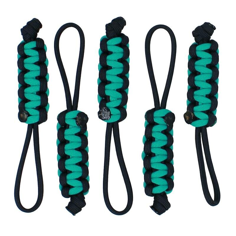 BubbasGarageTv - Large Heavy Duty Paracord Zipper Pulls (Turquoise)