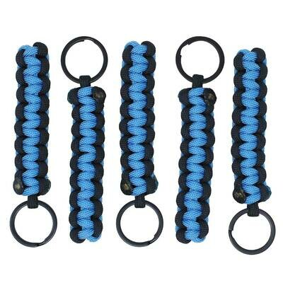 BubbasGarageTv - Paracord Key Chains - 5 Pack (Light Blue)