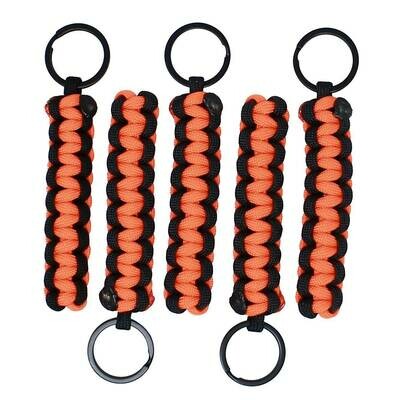BubbasGarageTv - Paracord Key Chains - 5 Pack (Neon Orange)