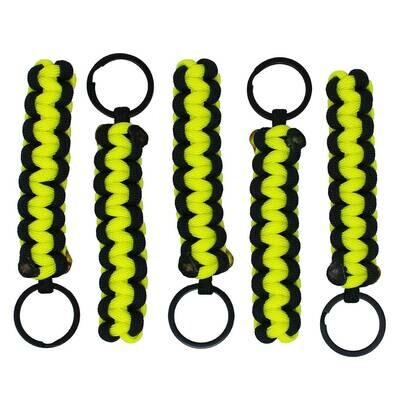 BubbasGarageTv - Paracord Key Chains - 5 Pack (Neon Yellow)