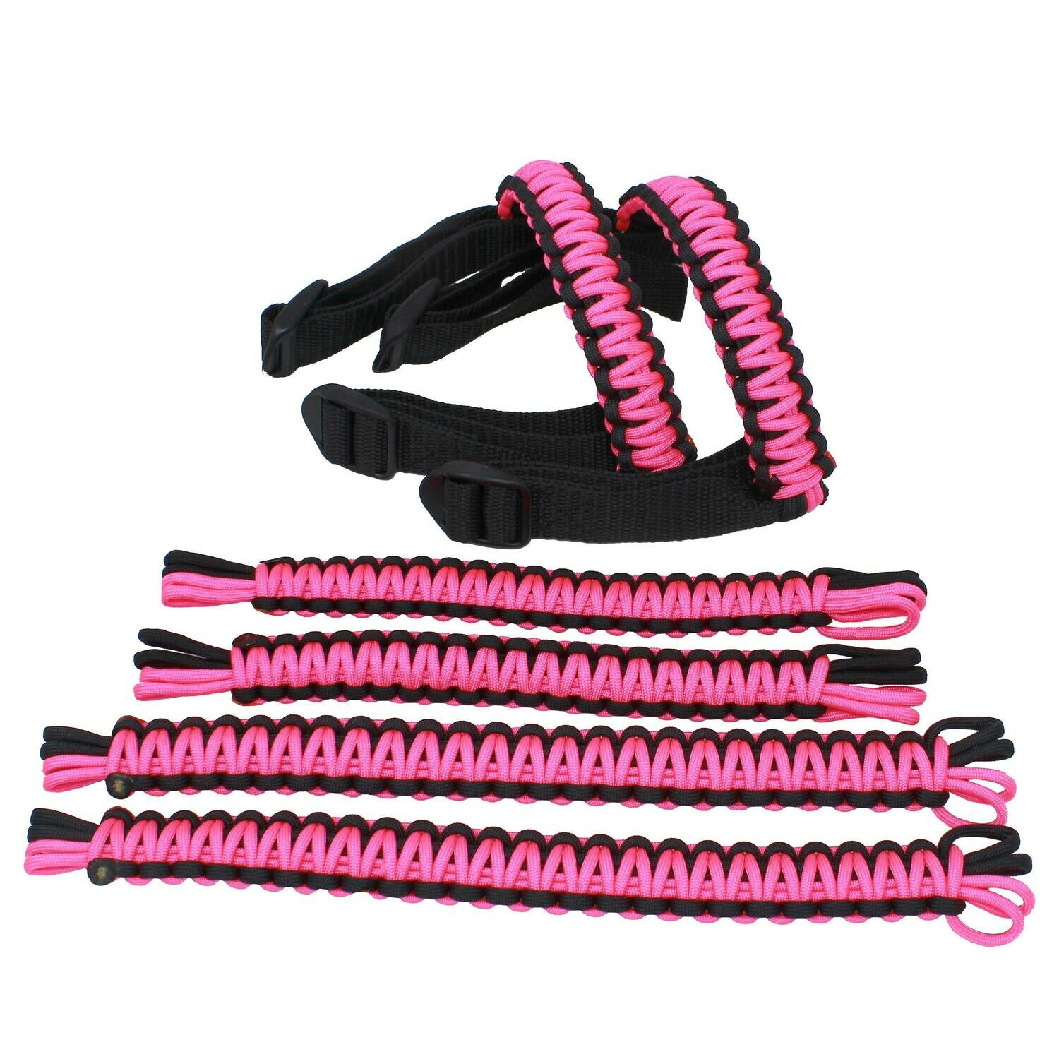 BubbasGarageTv - Paracord Grab Handles for Jeep Wrangler JK (Hot Pink)