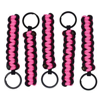 BubbasGarageTv - Paracord Key Chains - 5 Pack (Hot Pink)