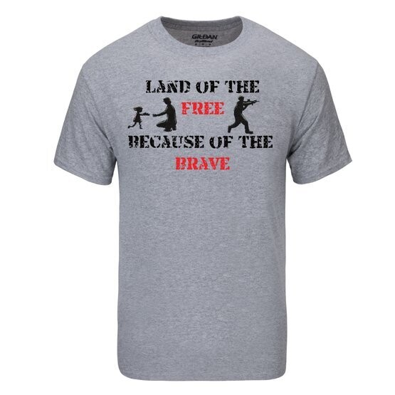 02 - BubbasGarageTv - Land of the Free Because of the Brave T-Shirt