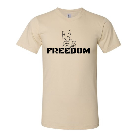 03 - BubbasGarageTv - Freedom Wave T-Shirt, Color: Sand