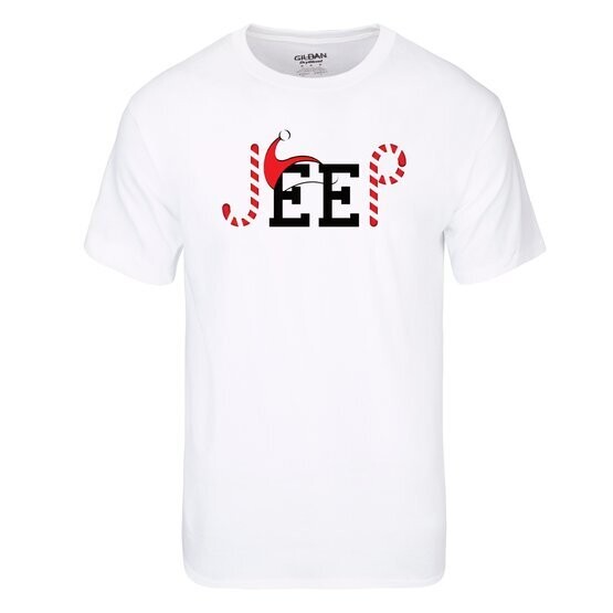 12 - BubbasGarageTv - Candy Cane Holiday Jeep T-Shirt