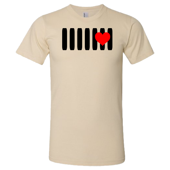 17 - BubbasGarageTv - I heart Jeep T-Shirt, Color: Sand