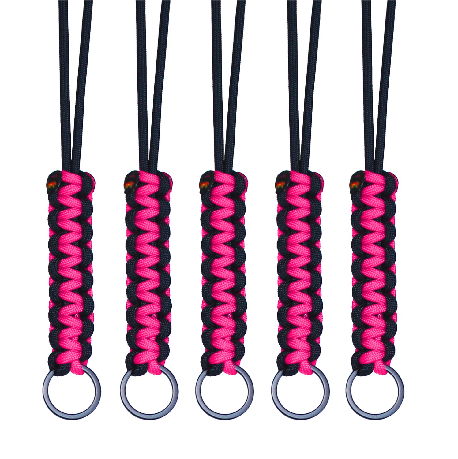 BubbasGarageTv - Paracord Lanyards - 5 Pack (Hot Pink)