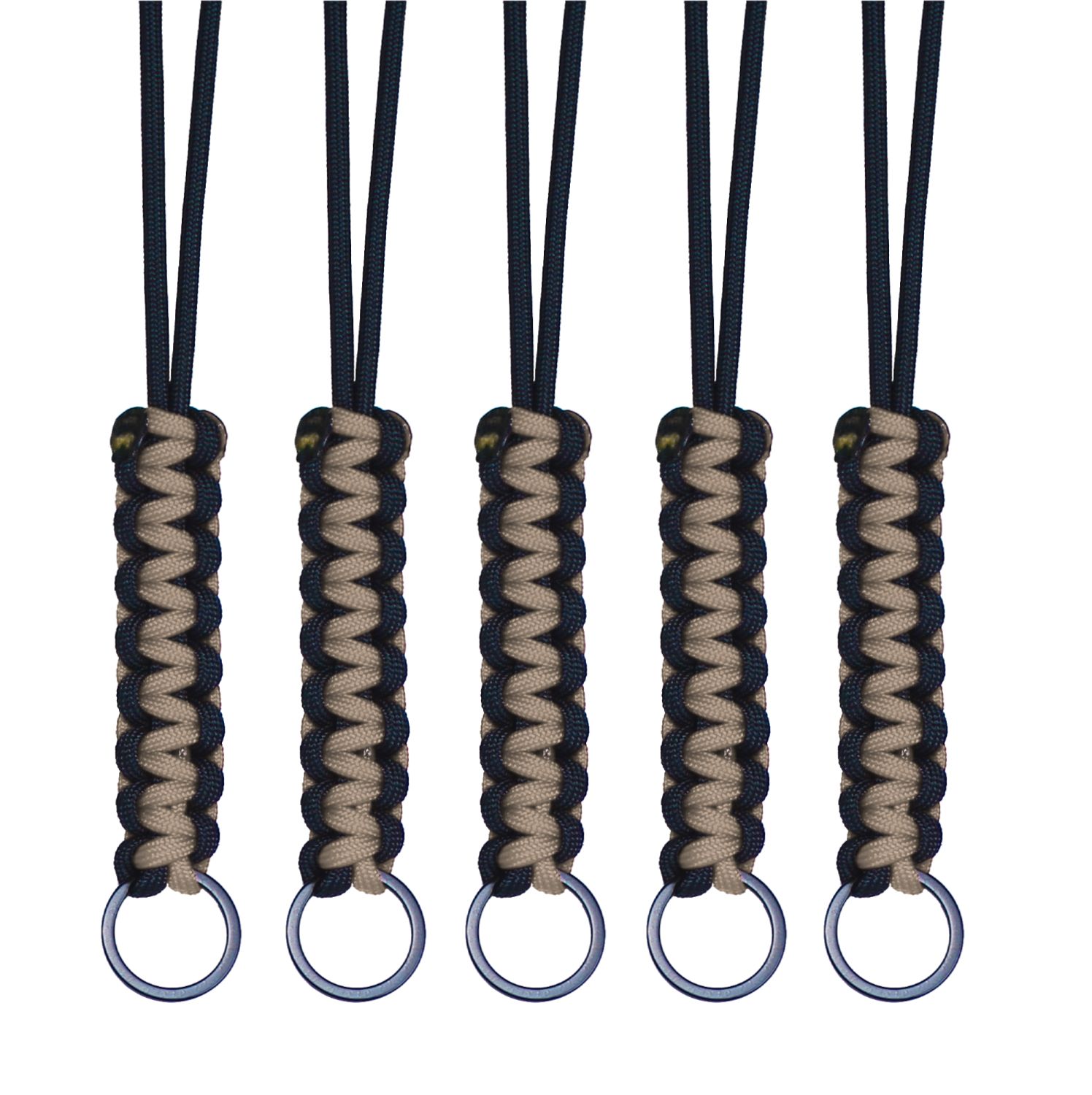 BubbasGarageTv - Paracord Lanyards - 5 Pack (Tan)