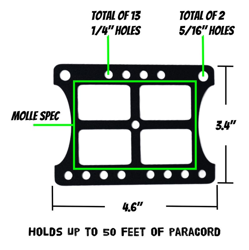 BubbasGarageTv - Molle Style Paracord Winder with Paracord - Pack of 2 (Customizable)
