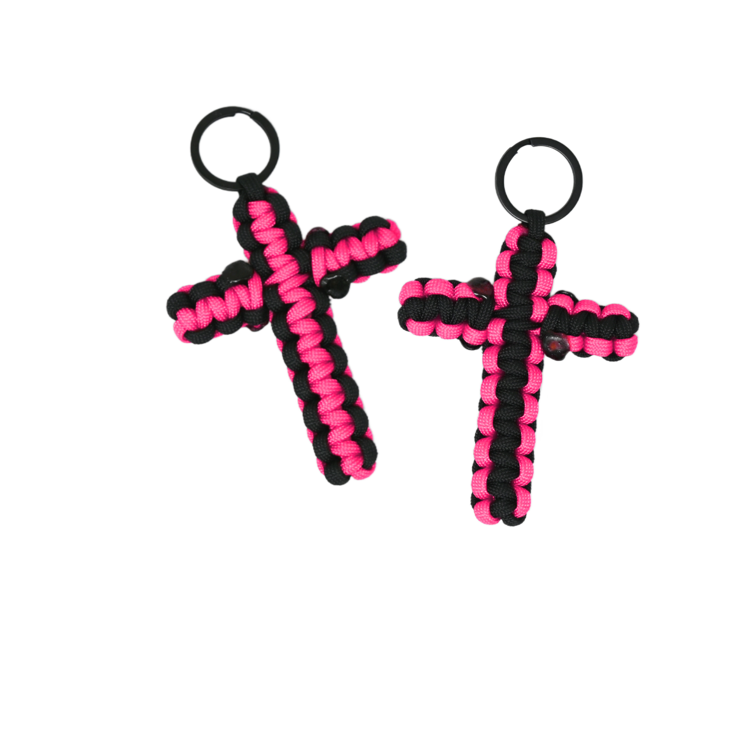 BubbasGarageTv - Paracord Cross Keychains - 2 Pack (Customizable)