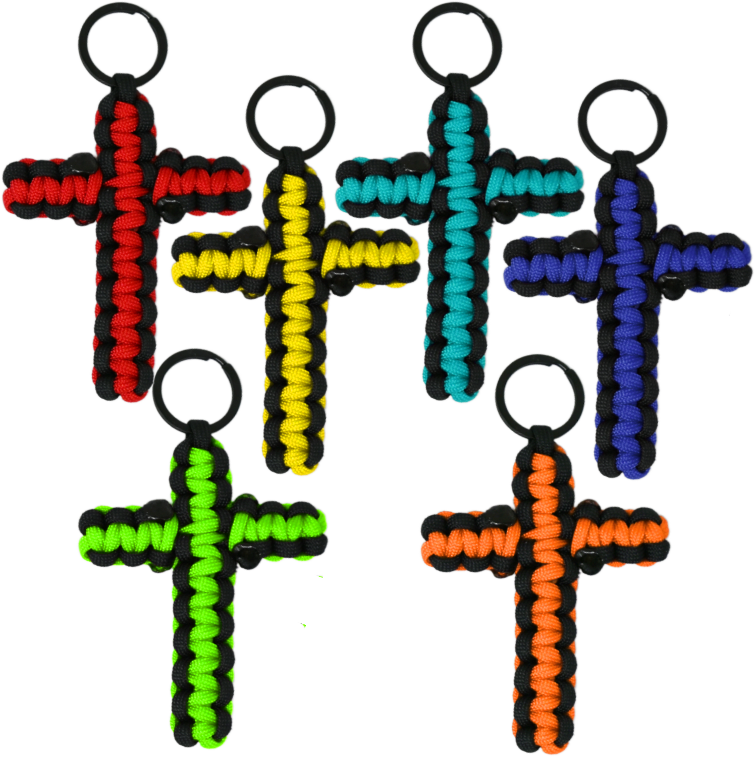 BubbasGarageTv - Paracord Cross Key Chains - 2 Pack (Customizable)