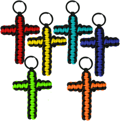 BubbasGarageTv - Paracord Cross Key Chains - 2 Pack (Customizable)