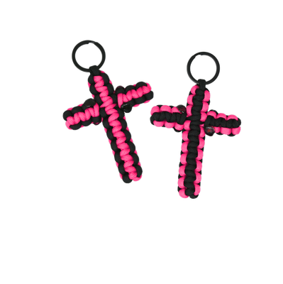 BubbasGarageTv - Paracord Cross Keychains - 2 Pack (Customizable)