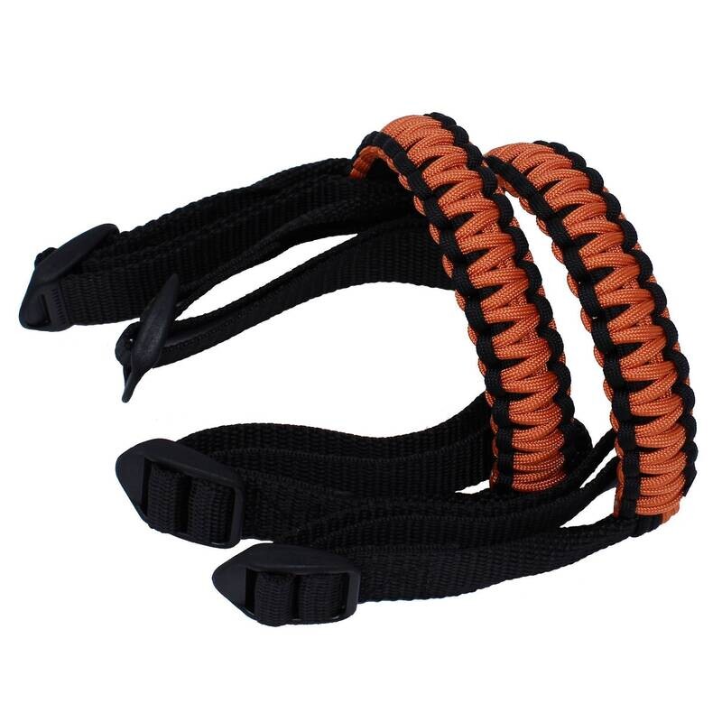 BubbasGarageTv - Black &amp; Burnt Orange 1/4 inch light duty Jeep Wrangler Paracord Grab Handles (Pair)