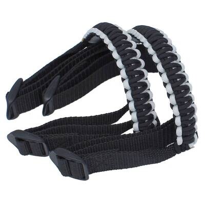 BubbasGarageTv - Black & Light Grey 1/4 inch light duty Jeep Wrangler Paracord Grab Handles (Pair)