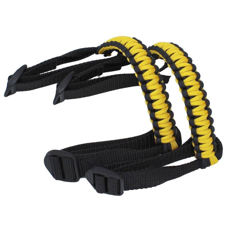 BubbasGarageTv - Black &amp; Yellow 1/4 inch light duty Jeep Wrangler Paracord Grab Handles (Pair)