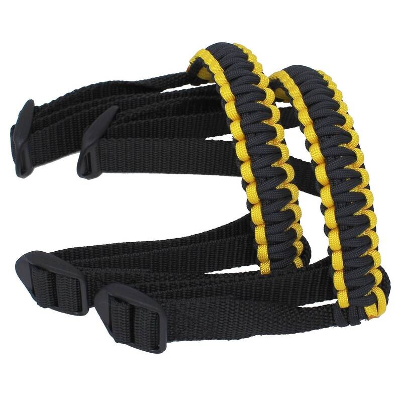 BubbasGarageTv - Black &amp; Yellow 1/4 inch light duty Jeep Wrangler Paracord Grab Handles (Pair)