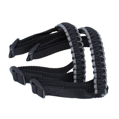 BubbasGarageTv - Black & Charcoal 1/4 inch light duty Jeep Wrangler Paracord Grab Handles (Pair)
