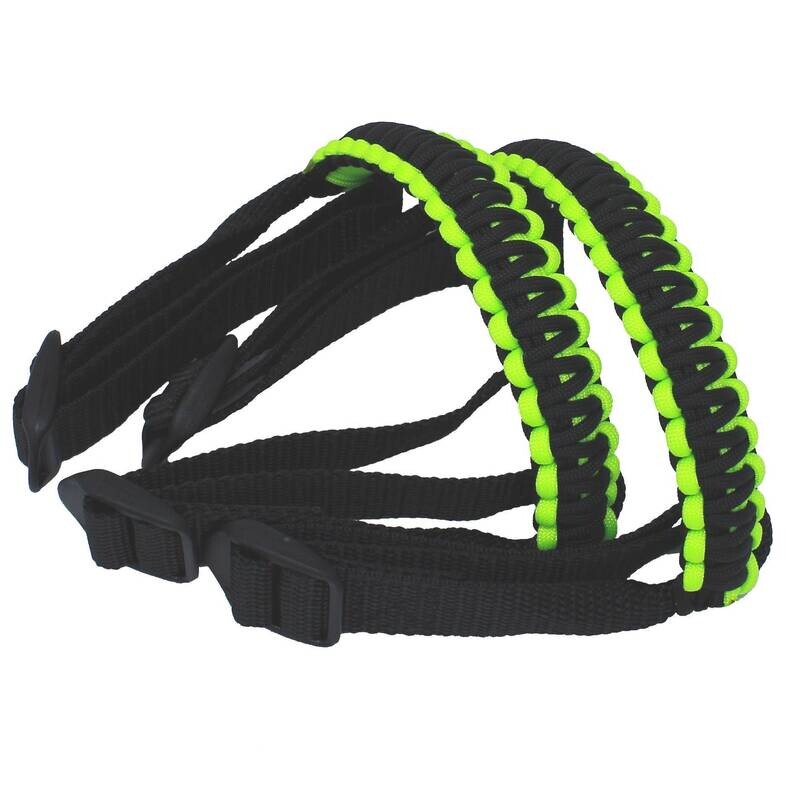 BubbasGarageTv - Black &amp; Lime Green 1/4 inch light duty Jeep Wrangler Paracord Grab Handles (Pair)