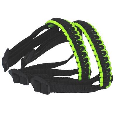 BubbasGarageTv - Black & Lime Green 1/4 inch light duty Jeep Wrangler Paracord Grab Handles (Pair)