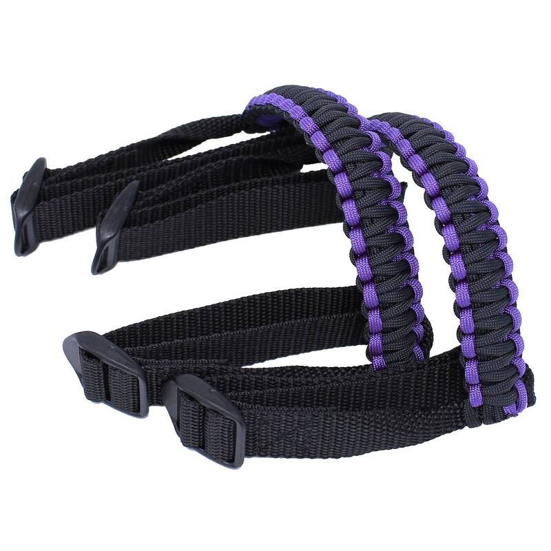 BubbasGarageTv - Black &amp; Purple 1/4 inch light duty Jeep Wrangler Paracord Grab Handles (Pair)