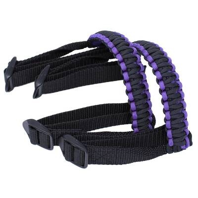 BubbasGarageTv - Black & Purple 1/4 inch light duty Jeep Wrangler Paracord Grab Handles (Pair)