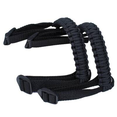 BubbasGarageTv - Black 1/4 inch light duty Jeep Wrangler Paracord Grab Handles (Pair)