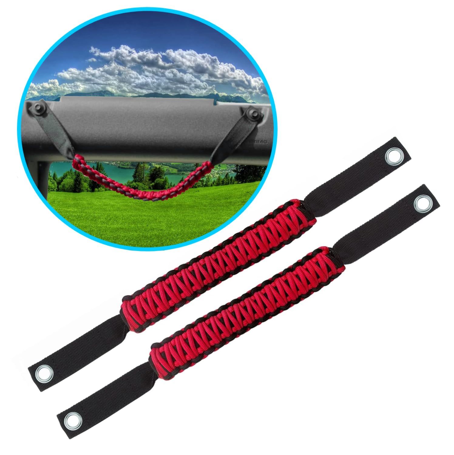 BubbasGarageTv - Paracord Grab Handles for 2024+ Jeep Wrangler JL & Jeep Gladiator JT (Customizable)