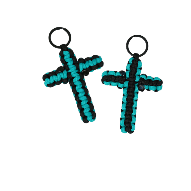 BubbasGarageTv - Paracord Cross Keychains - 2 Pack (Customizable)