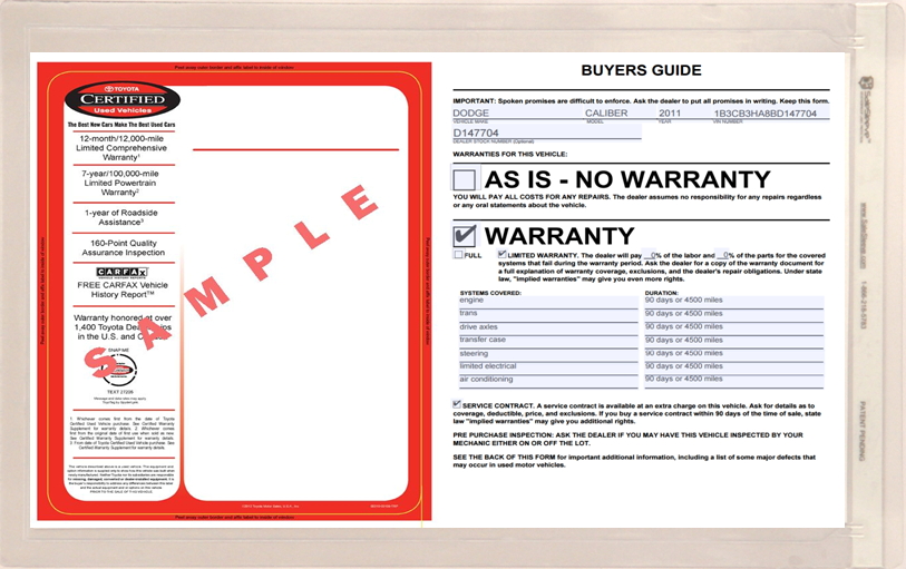 SS005 17" (W) X 11" (H) Double Buyers Guide  SaleSleeve™ $1.97 per sleeve MOQ of 200 sleeves. FOR BOTH INDOOR/OUTDOOR DISPLAY