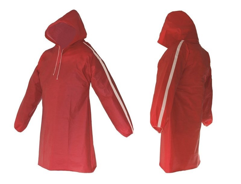 AllWeatherWare (1-Piece) Waterproof Breathable Lightweight Rain Poncho - Red