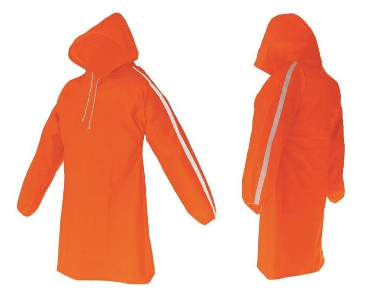 AllWeatherWare (1-Piece) Waterproof Breathable Lightweight Rain Poncho - Orange