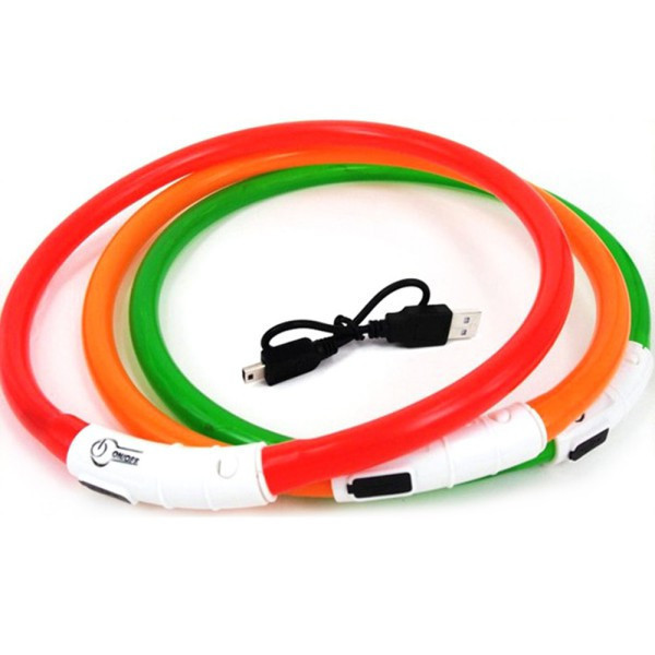 Leuchthalsband LED mit USB Anschluss (grün)