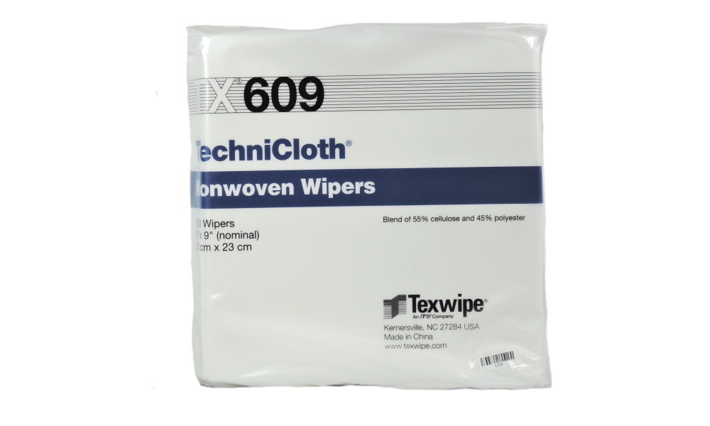 Texwipe TX609 Cellulose/Polyester Nonwoven TechniCloth Wipers (ISO Class 6-7) 9x9in x 300 wipers