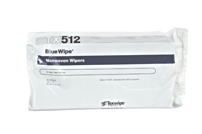 Texwipe TX512 Cellulose/Polyester BlueWipe Wipers (ISO Class 6-7)  12x12in x 50 wipers