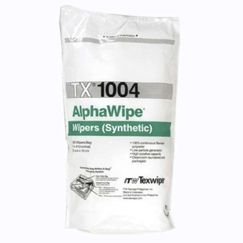 Texwipe TX1004 Polyester AlphaWipe Wipers (ISO Class 5-6) 4x4in x 150