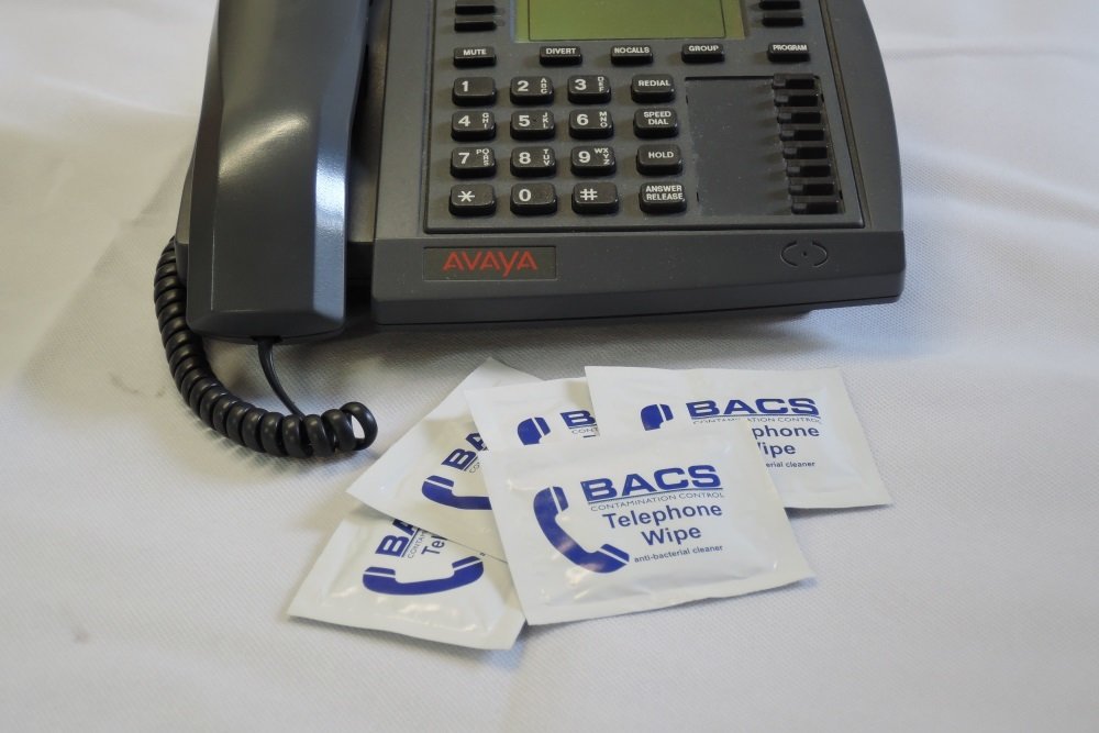 BACSWIPES Alcohol Disinfecting Telephone Wipes 1000 Sachets