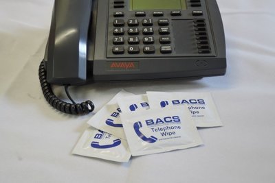 BACSWIPES Alcohol Disinfecting Telephone Wipes 100 Sachets