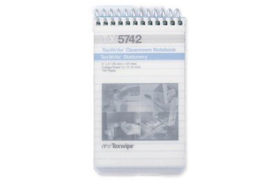Texwipe TX5742 TexWrite® Cleanroom Spiral Notebooks ISO Class 4-6 Spiral-bound 76 mm x 127 mm notebooks, 20 notebooks per box