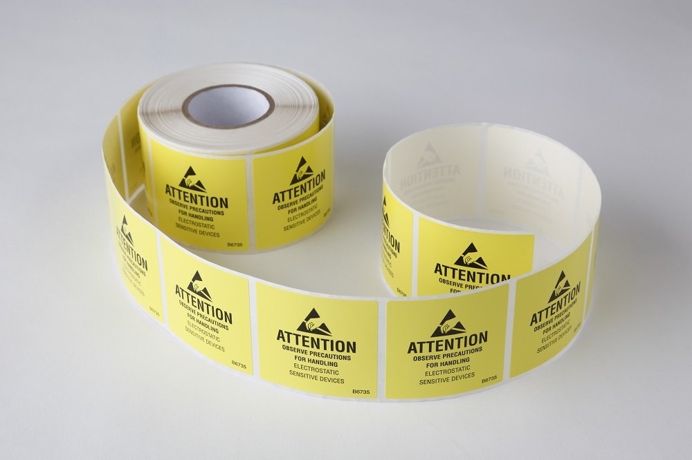 Antistatic Self Adhesive Labels, 500 labels per roll