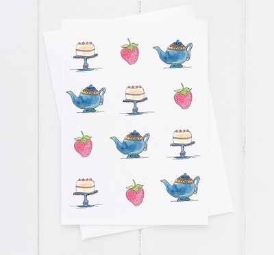 Tea and Cake Greetings Card