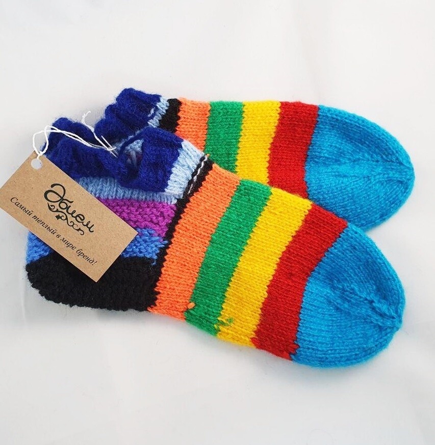 Hand knit socks "Aul", adult