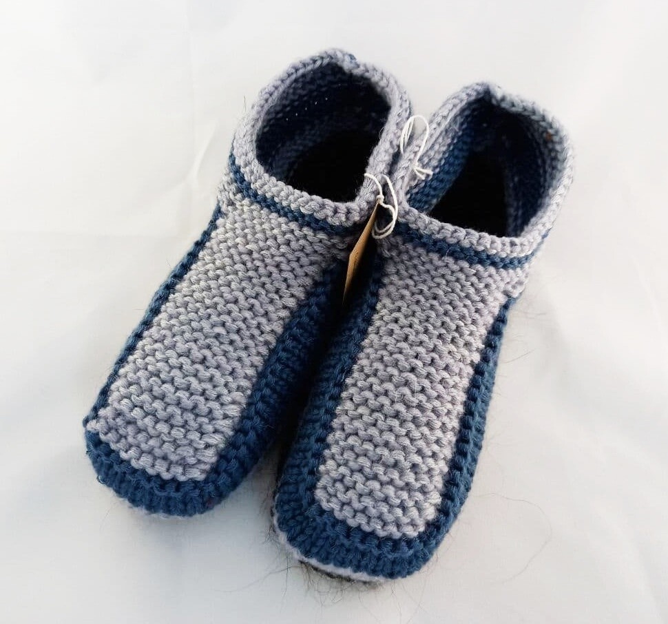 Knit indoor slippers "Abiem" adults, grey
